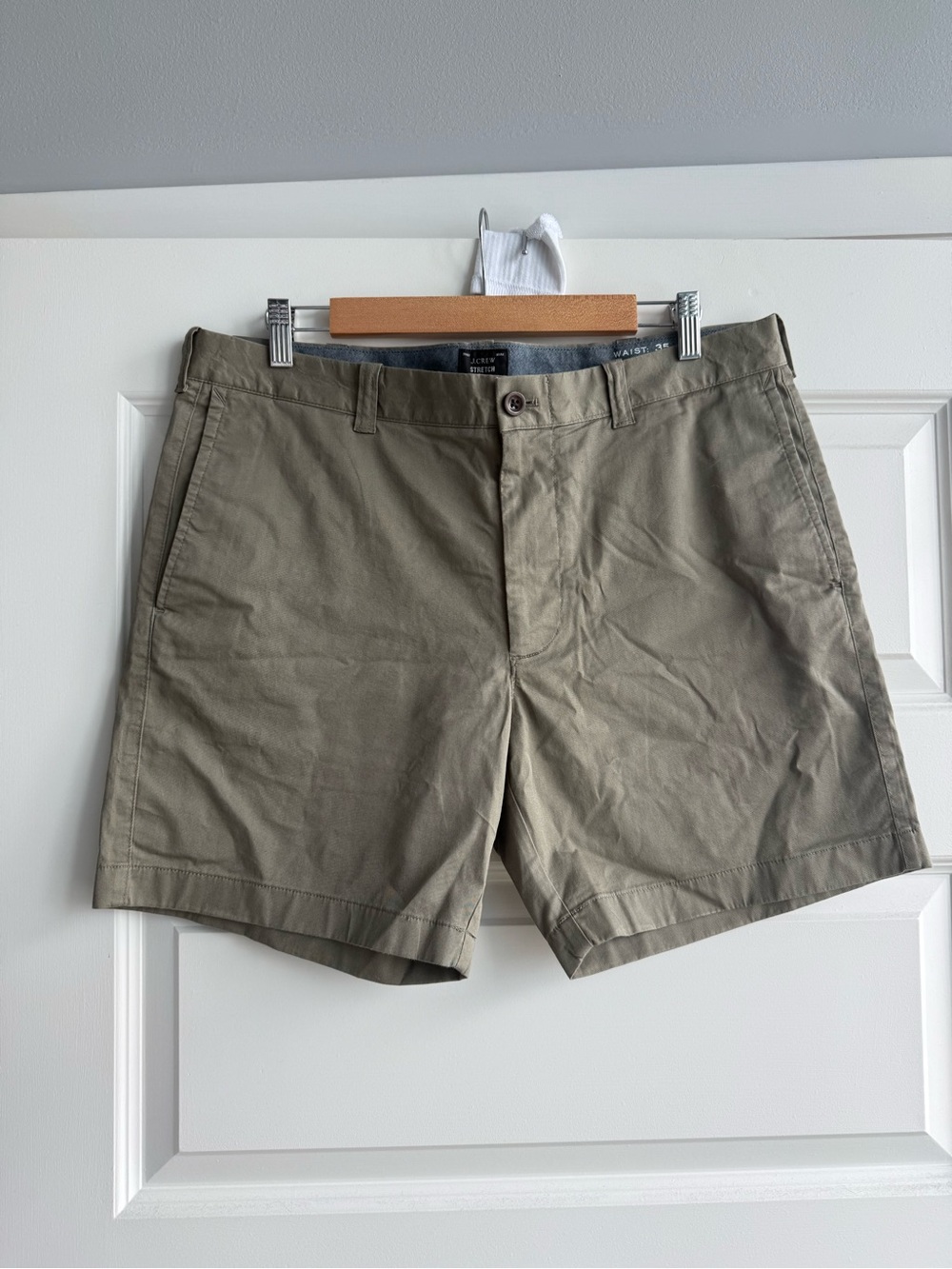 J. Crew Olive Green Flat-Front Chino Shorts